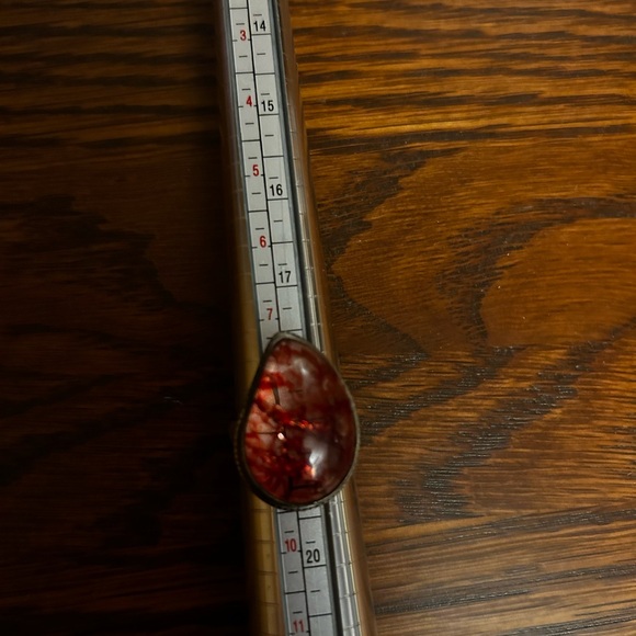 💥Rare Sterling Silver 🔥Fire Quart Ring Size 9 - Picture 2 of 4